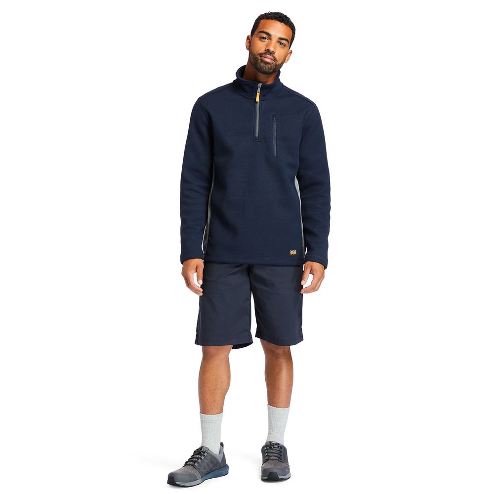 Timberland Φουτερ Ανδρικα Σκουρο Μπλε - Pro® Studwall Quarter-Zip Textured Fleece - Greece 7806423-B